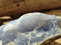 Natural Blue Lace Agate Geode Specimens x 3 From Malawi