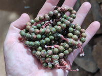 Polished Unakite Beaded Stretch Buddha Bracelet - Sold Per Item - From South Africa