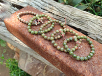 Polished Unakite Beaded Stretch Buddha Bracelet - Sold Per Item - From South Africa