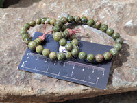 Polished Unakite Beaded Stretch Buddha Bracelet - Sold Per Item - From South Africa