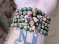 Polished Unakite Beaded Stretch Buddha Bracelet - Sold Per Item - From South Africa