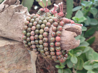 Polished Unakite Beaded Stretch Buddha Bracelet - Sold Per Item - From South Africa