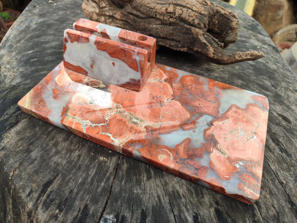 Polished Brecciated Red Jasper Desk Set - Sold Per Item - From South Africa