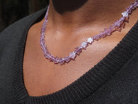 Polished Amethyst Fancy Star Shaped Beaded Necklace - Sold per Item- From Zambia