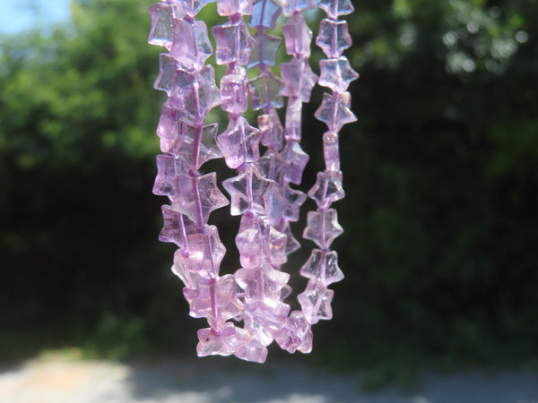 Polished Amethyst Fancy Star Shaped Beaded Necklace - Sold per Item- From Zambia