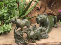 Hand Made Green Verdite Lion Carving x 1 From Zimbabwe