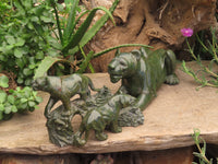 Hand Made Green Verdite Lion Carving x 1 From Zimbabwe