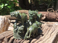 Hand Made Green Verdite Lion Carving x 1 From Zimbabwe