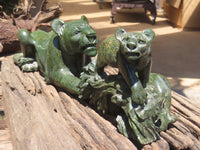 Hand Made Green Verdite Lion Carving x 1 From Zimbabwe