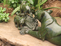 Hand Made Green Verdite Lion Carving x 1 From Zimbabwe