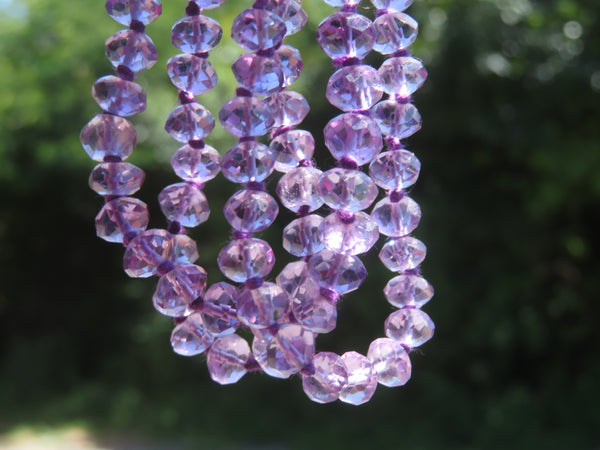 Polished Gem Amethyst Faceted Beaded Necklace - Sold per Item- From Zambia