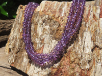 Polished Gem Amethyst Faceted Beaded Necklace - Sold per Item- From Zambia