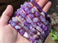 Polished Amethyst Tumble Chip Beaded Necklace - Sold per Item- From Zambia