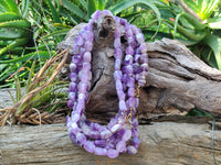 Polished Amethyst Tumble Chip Beaded Necklace - Sold per Item- From Zambia