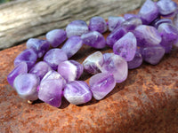 Polished Amethyst Tumble Chip Beaded Necklace - Sold per Item- From Zambia