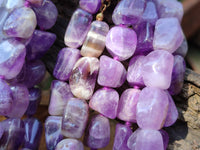 Polished Amethyst Tumble Chip Beaded Necklace - Sold per Item- From Zambia