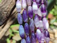 Hand Made Chevron Amethyst Bead Necklaces x 6 From Zambia