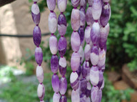 Hand Made Chevron Amethyst Bead Necklaces x 6 From Zambia