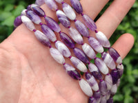 Hand Made Chevron Amethyst Bead Necklaces x 6 From Zambia