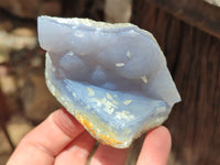 Natural Blue Lace Agate Geode Specimens x 12 From Malawi