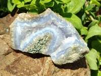 Natural Blue Lace Agate Geode Specimens x 12 From Malawi