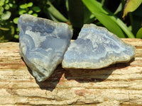 Natural Blue Lace Agate Geode Specimens x 12 From Malawi