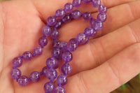 Polished Gem Amethyst Ball Shaped Beaded Necklace - Sold per Item- From Zambia