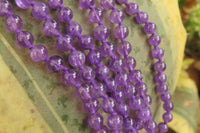 Polished Gem Amethyst Ball Shaped Beaded Necklace - Sold per Item- From Zambia