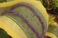 Polished Gem Amethyst Ball Shaped Beaded Necklace - Sold per Item- From Zambia