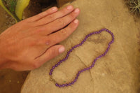 Polished Gem Amethyst Ball Shaped Beaded Necklace - Sold per Item- From Zambia