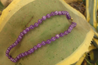 Polished Gem Amethyst Ball Shaped Beaded Necklace - Sold per Item- From Zambia