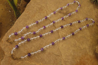 Polished Quartz & Gem Amethyst Ball Shaped Bead Necklace - Sold Per Item - From Zambia