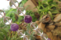 Polished Quartz & Gem Amethyst Ball Shaped Bead Necklace - Sold Per Item - From Zambia