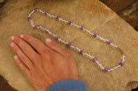 Polished Quartz & Gem Amethyst Ball Shaped Bead Necklace - Sold Per Item - From Zambia