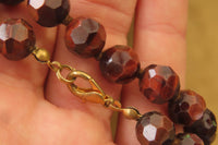 Polished Red Tigers Eye Faceted Beaded Necklace - Sold Per Item - From South Africa