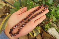 Polished Red Tigers Eye Faceted Beaded Necklace - Sold Per Item - From South Africa