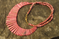 Polished Pink Rhodonite Egyptian Choker Necklace - Sold Per Item - From Madagascar