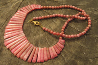 Polished Pink Rhodonite Egyptian Choker Necklace - Sold Per Item - From Madagascar