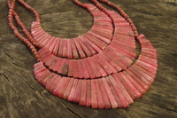 Polished Pink Rhodonite Egyptian Choker Necklace - Sold Per Item - From Madagascar