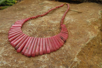 Polished Pink Rhodonite Egyptian Choker Necklace - Sold Per Item - From Madagascar