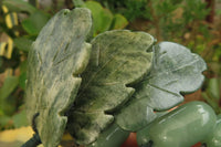 Polished Aventurine Hanging Bunch of Grapes with Green Fuchsite Leaves - sold per item - From Zimbabwe