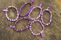 Polished Chevron Amethyst Bead Buddha Bracelets - Sold Per Item - From Zambia