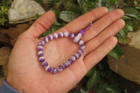 Polished Chevron Amethyst Bead Buddha Bracelets - Sold Per Item - From Zambia