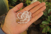 Polished Clear Quartz Rock Crystal Ball Shaped Bead Necklace - Sold Per Item - From Brazil