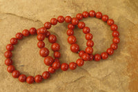 Polished Red Jasper Beaded Clip On Bracelet - Sold Per Item - From South Africa