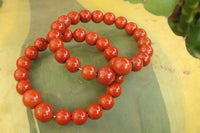 Polished Red Jasper Beaded Clip On Bracelet - Sold Per Item - From South Africa