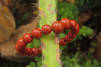 Polished Red Jasper Beaded Clip On Bracelet - Sold Per Item - From South Africa