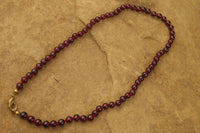 Polished Gem Red Pyrope Garnet Ball Shaped Beaded Necklace - Sold per Item - From Mozambique