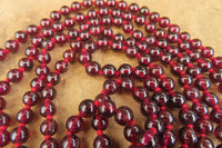 Polished Gem Red Pyrope Garnet Ball Shaped Beaded Necklace - Sold per Item - From Mozambique