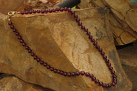 Polished Gem Red Pyrope Garnet Ball Shaped Beaded Necklace - Sold per Item - From Mozambique